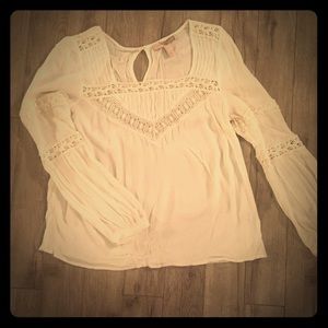 White chiffon hippy blouse